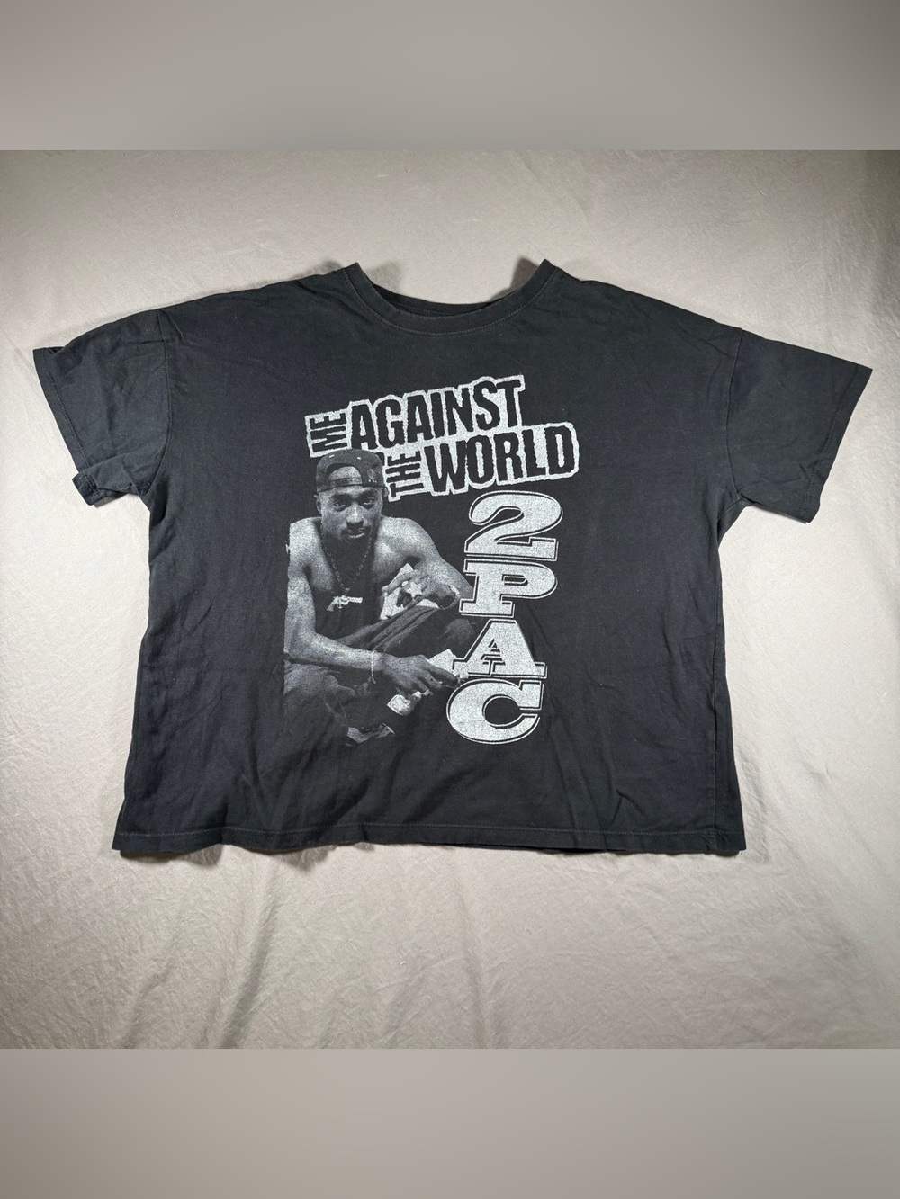 2Pac Me Against The World Graphic Tee Black L/XL Official Merch